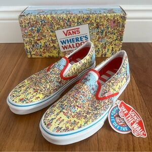 Vans Where's Waldo Limited Edition Classic Slip-On Sneakers Men’s Size 10 NEW